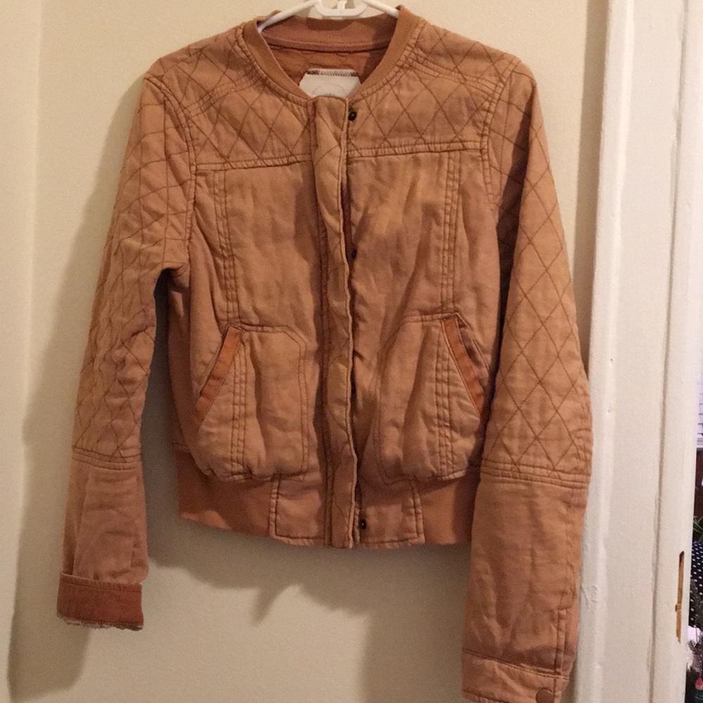 Adorable pink bomber jacket from Anthropologie!